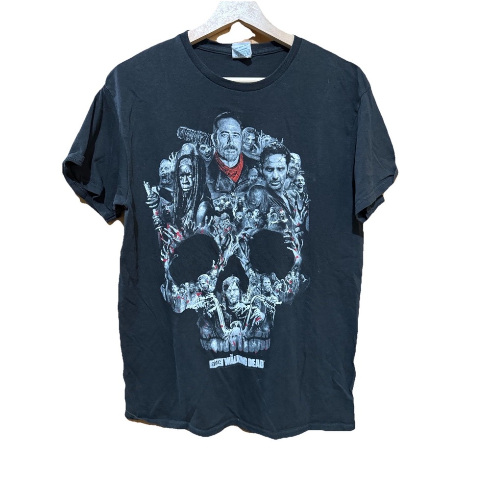 AMC The Walking‎ Dead SkullGraphic Print 2016 Promo T-Shirt Size Medium EUC